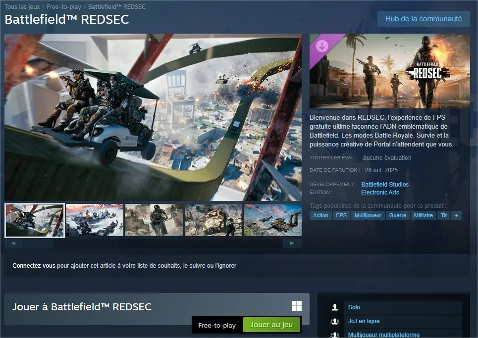 BF Redsec lancement officiel free to play steam