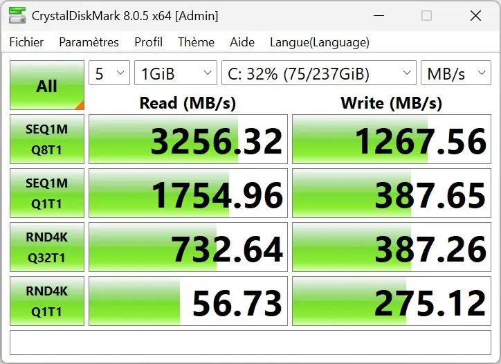 CORSAIR Air 5400 test SSD