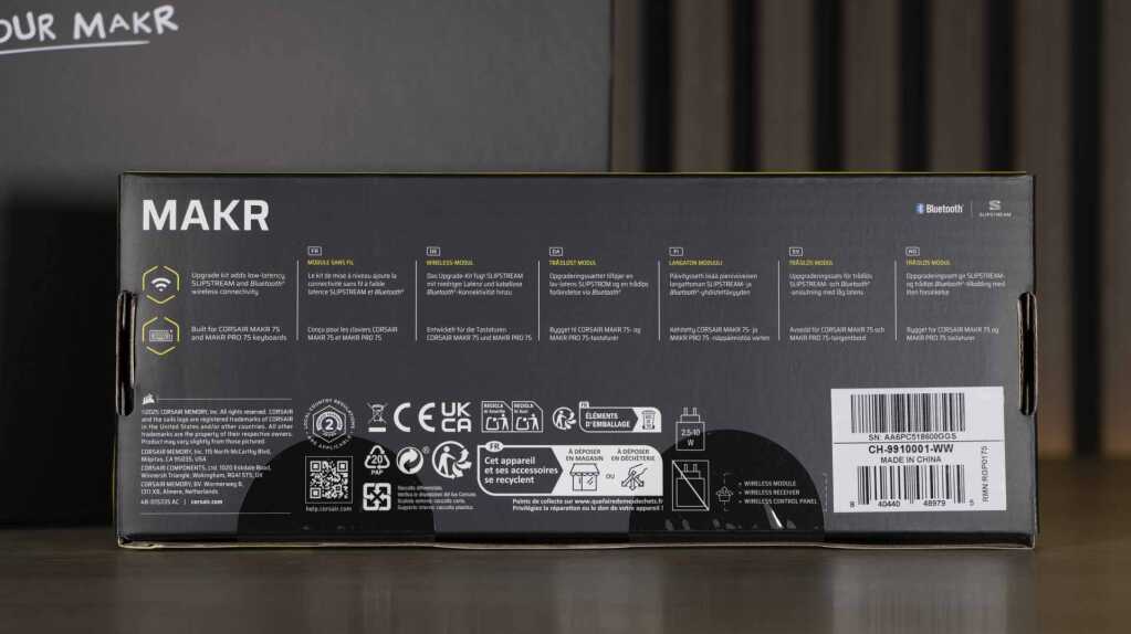 CORSAIR MAKR 75 module sans fil emballage arrière
