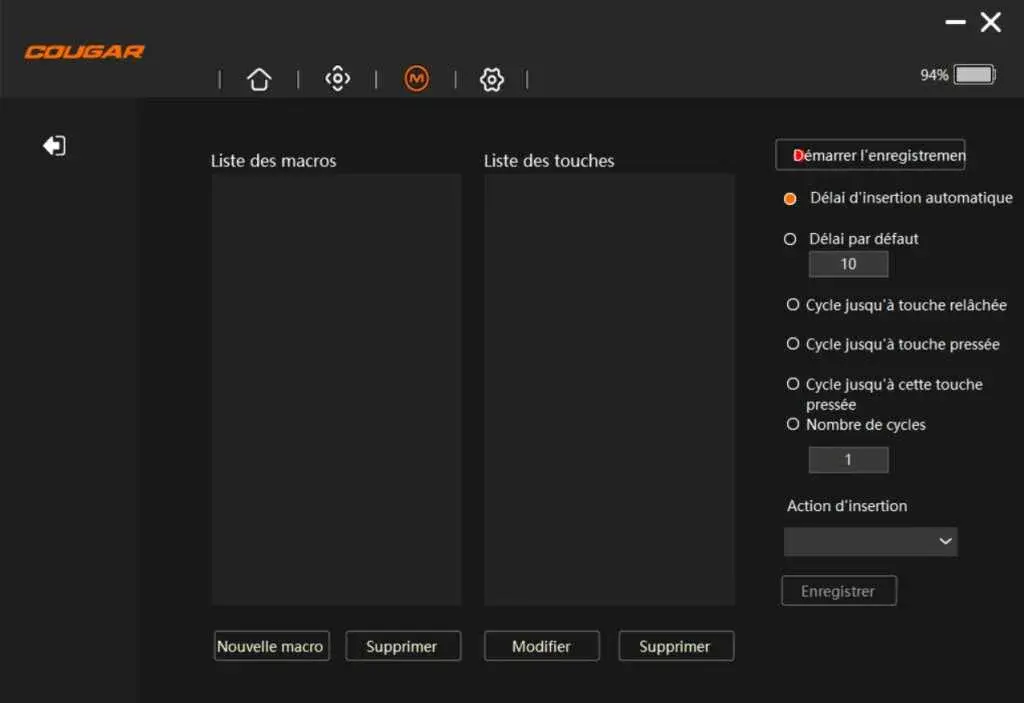 COUGAR Revenger Pro 4K logiciel macros