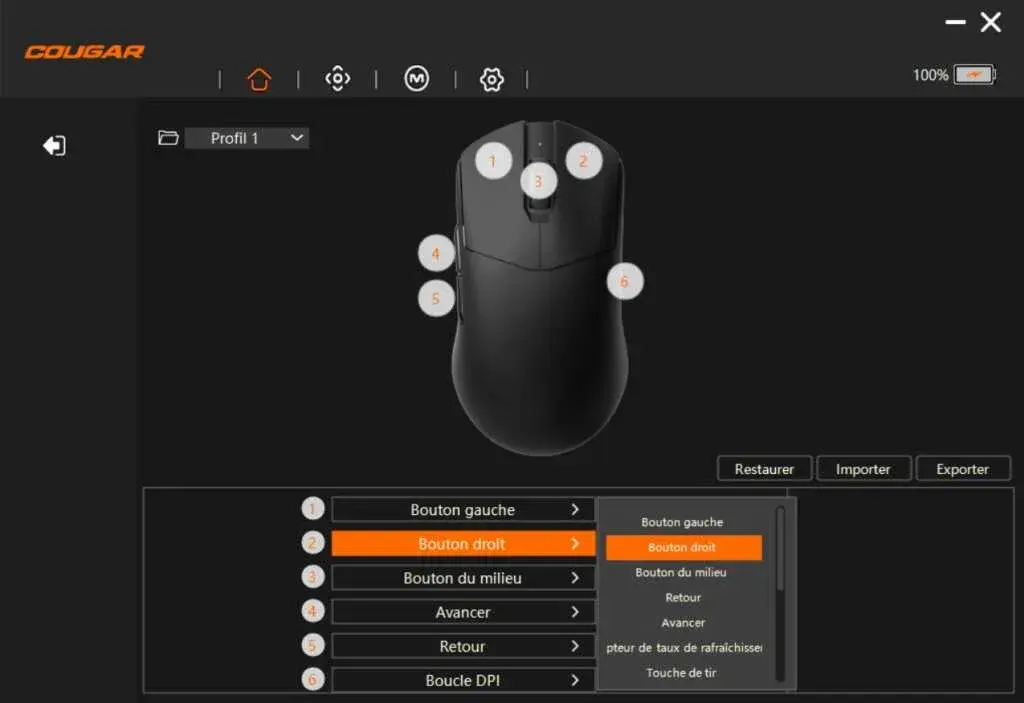 COUGAR Revenger Pro 4K logiciel macros
