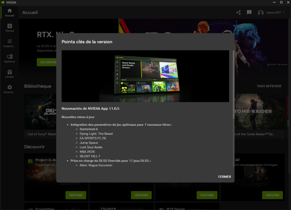 NVIDIA App 11.0.5 : réglages optimaux pour 7 jeux et DLSS Override sur 11 titres 2 NVIDIA App 11.0.5 : réglages optimaux pour 7 jeux et DLSS Override sur 11 titres