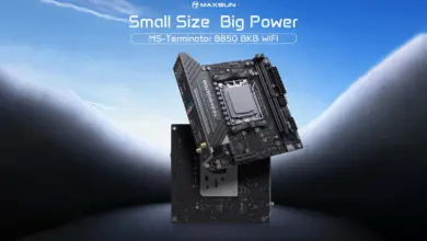 MaxSun Terminator B850 BKB : Mini-ITX AM5 avec slot PCIe arrière pour GPU 14 MS Terminator B850 BKB WIFI