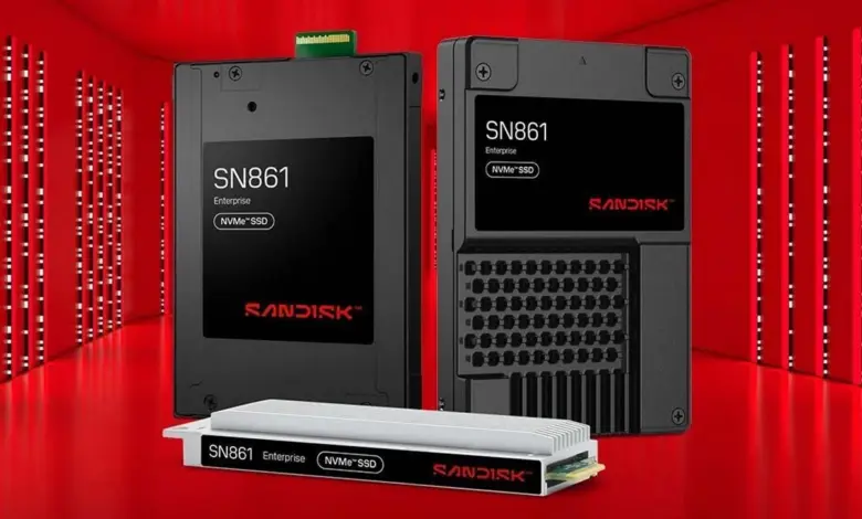 Sandisk SN861 PCIe 5.0 obtient le label OCP Inspired pour les datacenters 1 Sandisk SN861 PCIe Gen5 SSD hero