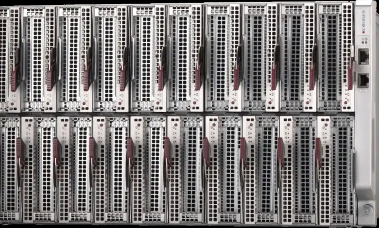 Supermicro MicroBlade AMD EPYC 4005 : un 6U de 20 nœuds pour booster l’efficacité des datacenters 1 Supermicro MicroBlade AMD EPYC 4005 MBA 315R 1G with enclosure