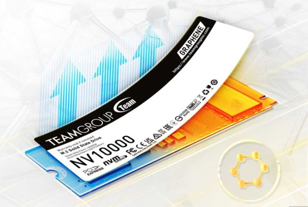 Team Group NV10000 PCIe 5.0 SSD M.2 graphene heatsink