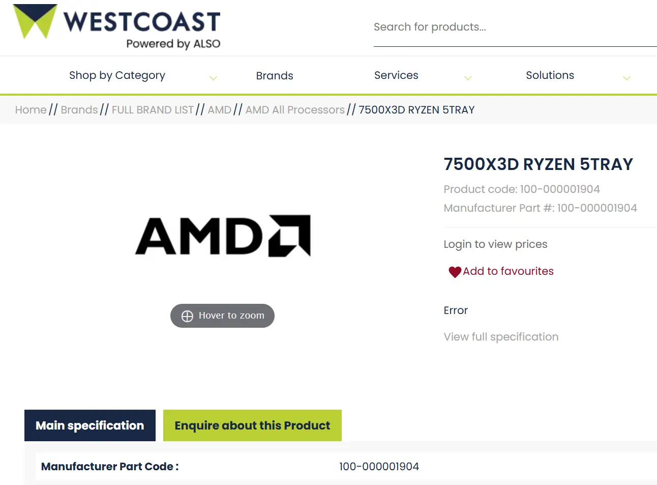 Ryzen 5 7500X3D : AMD préparerait un 6 cœurs X3D d’entrée de gamme 2 Visuel du processeur AMD Ryzen 5 7500X3D, CPU Zen 4 six cœurs avec 3D V-Cache, illustré comme image principale de l’article.