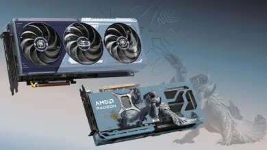 ASRock RX 9070 XT Monster Hunter Wilds : édition limitée à 699 $ dès le 21 novembre 20 Carte graphique ASRock RX 9070 XT édition Monster Hunter Wilds en vue produit, design custom triple ventilateur, annoncée à 6