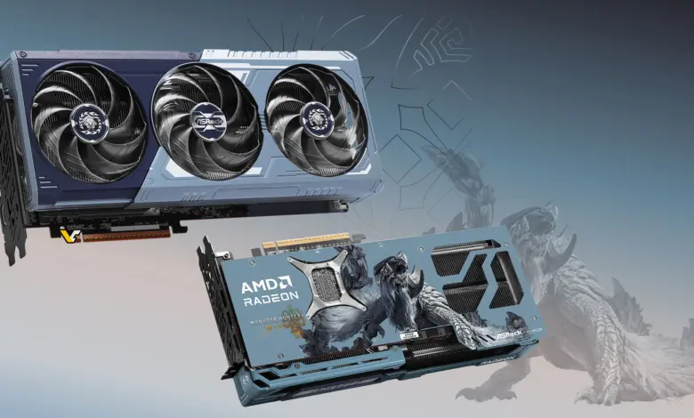 ASRock RX 9070 XT Monster Hunter Wilds : édition limitée à 699 $ dès le 21 novembre 1 Carte graphique ASRock RX 9070 XT édition Monster Hunter Wilds en vue produit, design custom triple ventilateur, annoncée à 6