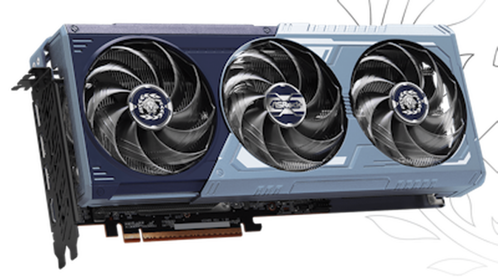Radeon RX 9070 XT Monster Hunter : AMD met en jeu 5 GPU en édition limitée 3 Visuel promotionnel de la carte graphique ASRock RX 9070 XT édition Monster Hunter Wilds, design thématique et logo du jeu vi