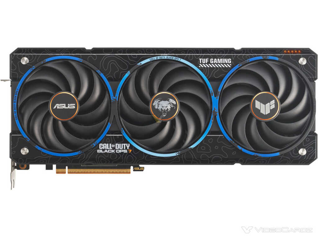 Radeon RX 9070 XT TUF Black Ops 7: édition limitée ASUS à 1000 exemplaires 7 Carte graphique ASUS Radeon RX 9070 XT TUF en édition Call of Duty Black Ops 7, design noir robuste avec triple ventilateur,