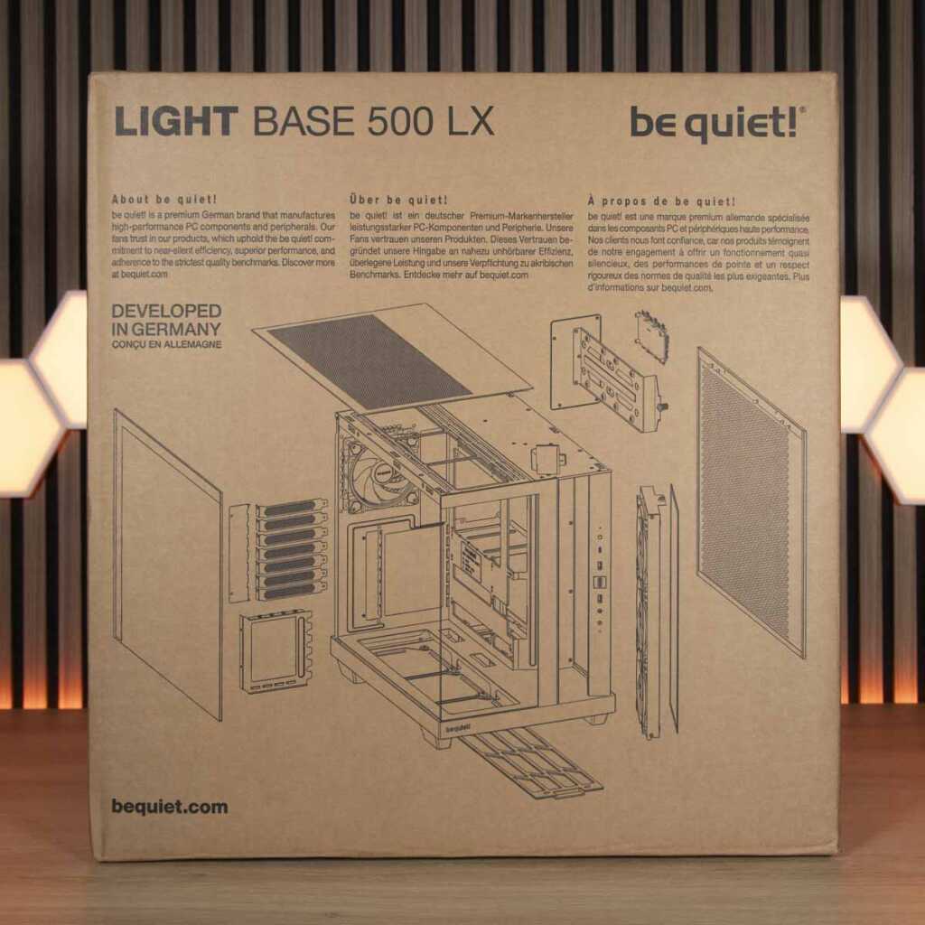 be quiet! Light Base 500 LX emballage face arrière
