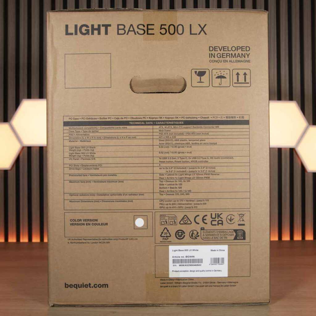 be quiet! Light Base 500 LX petit côté 2
