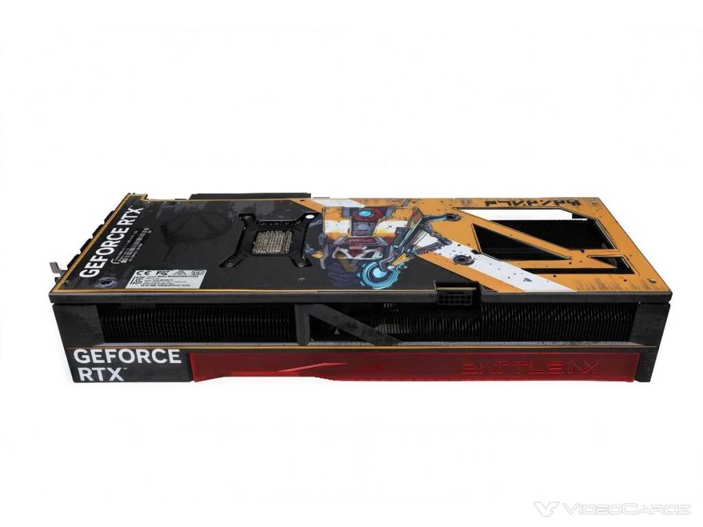 GeForce RTX 5070 Ti Borderlands 4 : l’édition BattleAx limitée de Colorful se dévoile 6 Carte graphique Colorful GeForce RTX 5070 Ti BattleAx en edition Borderlands 4, vue de pres avec shroud noir et accents jaune
