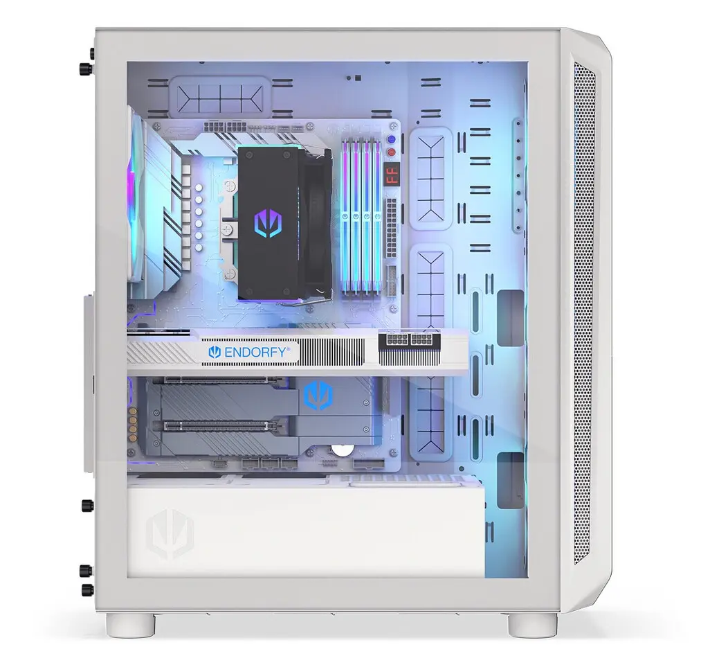 Endorfy Arx 500 White ARGB : un boîtier blanc spacieux livré avec 4 ventilateurs 2 Endorfy Arx 500 White ARGB : boîtier PC blanc spacieux, panneau mesh, 4 ventilateurs ARGB préinstallés, airflow optimisé