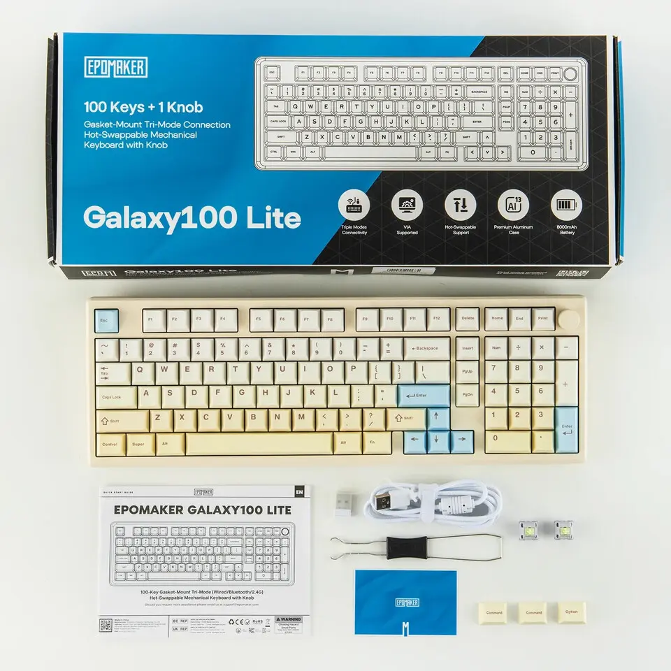 Epomaker Galaxy100 Lite : clavier mécanique alu, QMK/VIA, tri-mode, 20 % plus léger 5 Epomaker Galaxy100 Lite : clavier mécanique alu, QMK/VIA, tri-mode, 20 % plus léger