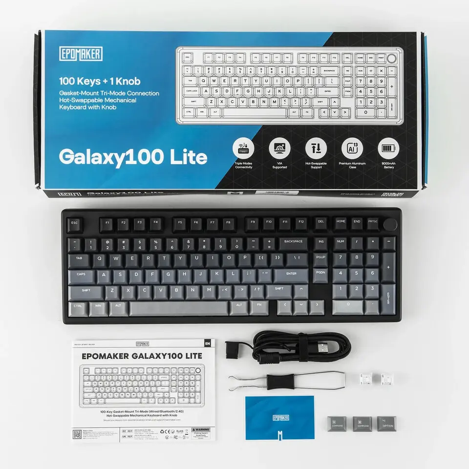 Epomaker Galaxy100 Lite : clavier mécanique alu, QMK/VIA, tri-mode, 20 % plus léger 6 Epomaker Galaxy100 Lite : clavier mécanique alu, QMK/VIA, tri-mode, 20 % plus léger