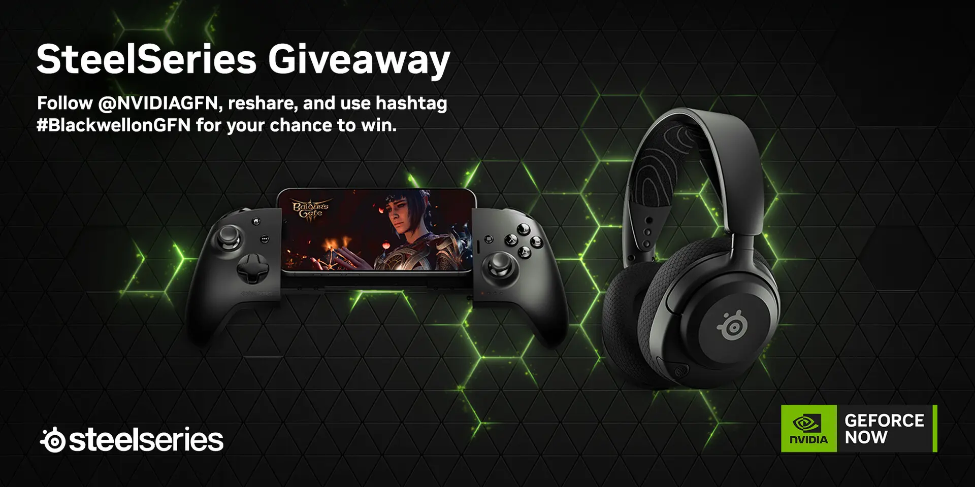 Visuels promotionnels GeForce NOW avec Borderlands 4, logo NVIDIA, gaming cloud, PC hardware, streaming de jeux
