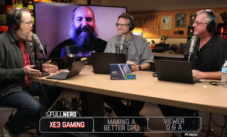 Intel Arc et Xe : Tom Petersen clarifie les noms, flou sur B770 et Celestial 1 Tom Petersen de Intel en interview vidéo, discutant de l’architecture Xe et du naming des GPU Arc, lors d’un échange techniqu