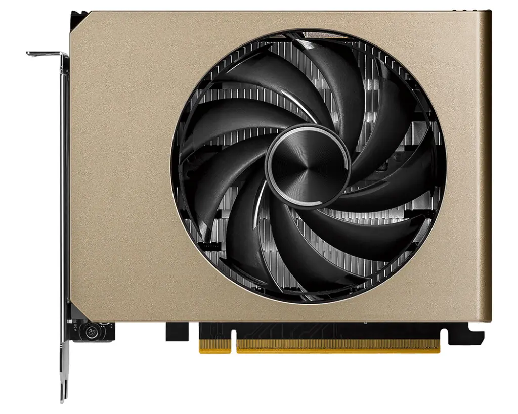 MSI GeForce RTX 5050 Inspire ITX : compactes, mais pas timides 2 MSI GeForce RTX 5050 Inspire ITX double ventilateur, cartes graphiques compactes SFF pour mini‑PC, design noir, PCIe