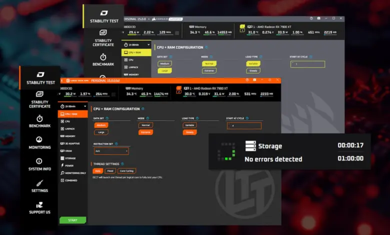 OCCT v15 : détection du coil whine GPU qui joue des « airs » et nouveaux tests 1 occt v15 storage test benchmark hero