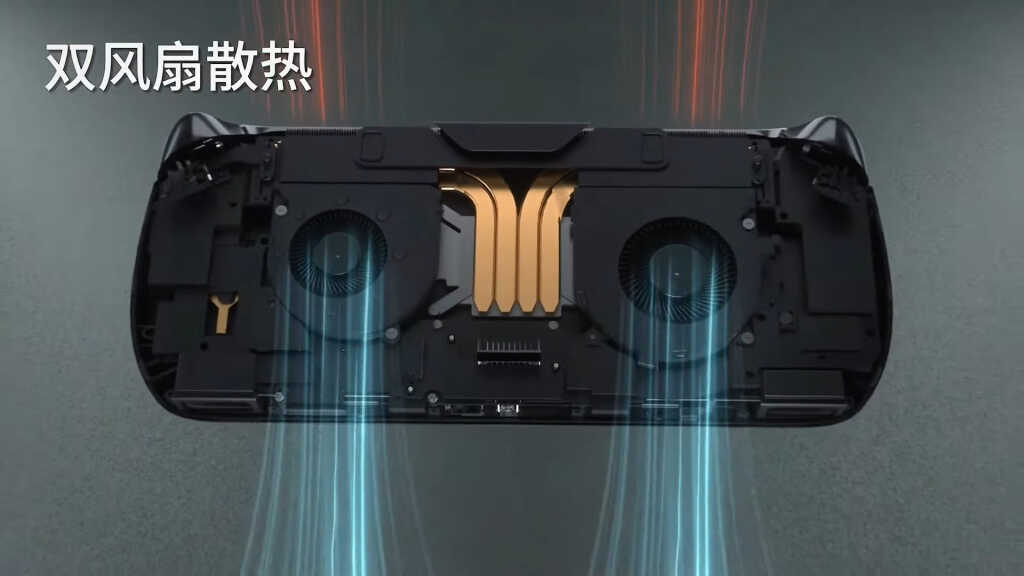 Vue de la console portable OneXPlayer OneXfly Apex équipée du Ryzen AI MAX 395, montrant l’écran et les commandes en gros pla