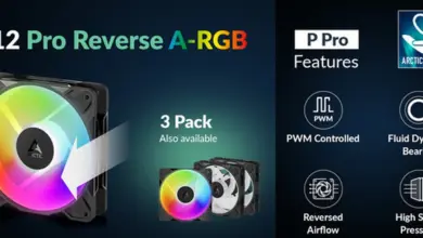 ARCTIC P12 Pro Reverse A-RGB : des ventilateurs inversés pour des builds soignés 23 ARCTIC P12 Pro Reverse A-RGB, ventilateur 120 mm à pales inversées, flux optimisé, éclairage adressable, montage clean