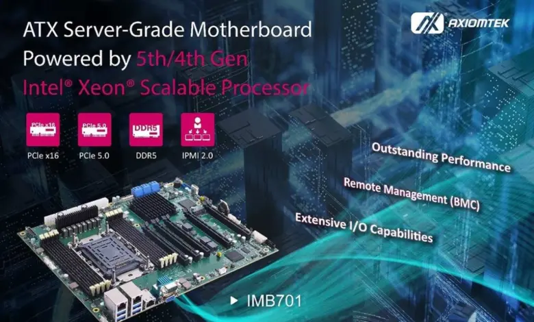 Axiomtek IMB701 : carte mère ATX serveur pour Xeon et IA avec 5 PCIe 5.0 1 resized axiomtek imb701 atx xeon pour ia