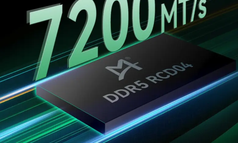 DDR5 RCD04 Gen 4 : Montage lance la production de masse à 7200 MT/s 1 Module DDR5 RCD04 Gen 4 à 7200 MT/s par Montage, mémoire RAM haute performance pour serveurs et PC
