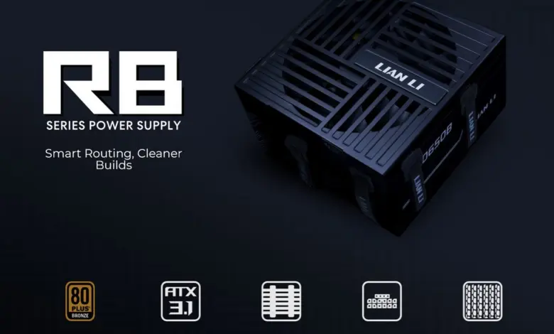 Alimentation Lian Li RB : gestion des câbles intégrée et ATX 3.1 pour PC propres 1 Bloc d’alimentation Lian Li RB ATX 3.1 avec câbles modulaires et connecteurs 12VHPWR, gestion des câbles optimisée