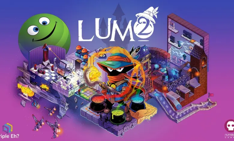 Lumo 2 sort sur PC et consoles : hommage malin aux puzzlers des années 80-90 1 Manette rétro et écran CRT affichant un jeu pixel-art, setup gaming, consoles/PC, rétro-gaming, puzzle-platformer années 80-90