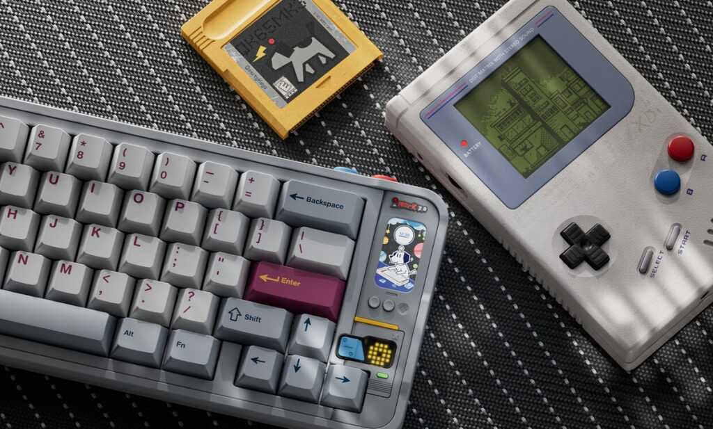 resized qk65 mk3 clavier retro avec miniecran et jeux