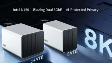 TerraMaster F4-425 Plus et F2-425 Plus : NAS hybrides Intel N150, double 5 GbE et M.2 30 TerraMaster F4-425 Plus et F2-425 Plus : NAS Intel N150, double 5 GbE, baies HDD, slots M.2 NVMe, châssis desktop