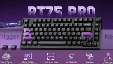 YUNZII RT75 PRO: clavier gaming 75%, Dual 8K polling, switches magnétiques, rapid trigger, RGB