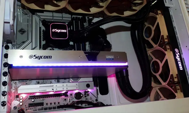 RTX 5090 watercooling : Sycom montre une Hydro LC avec radiateur 360 mm et trois Noctua 1 rtx 5090 wc linkplus system sycom hero