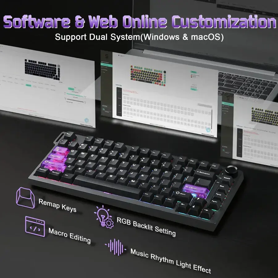 YUNZII RT75 PRO : clavier gaming Dual 8K, switches magnétiques et rapid trigger 10 YUNZII RT75 PRO: clavier gaming 75%, Dual 8K polling, switches magnétiques, rapid trigger, RGB, USB‑C