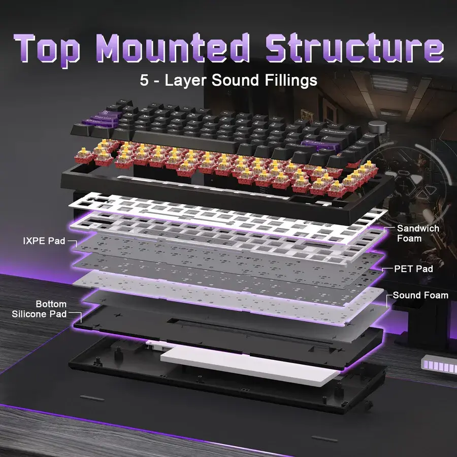 YUNZII RT75 PRO : clavier gaming Dual 8K, switches magnétiques et rapid trigger 6 YUNZII RT75 PRO clavier gaming 75%, Dual 8K, switches magnétiques, rapid trigger, hot-swap, RGB
