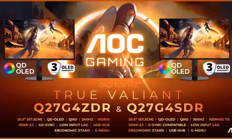 AOC GAMING Q27G4ZDR et Q27G4SDR : la technologie QD-OLED arrive enfin pour les joueurs grand public 1 AOC GAMING Q27G4ZDR et Q27G4SDR Couv