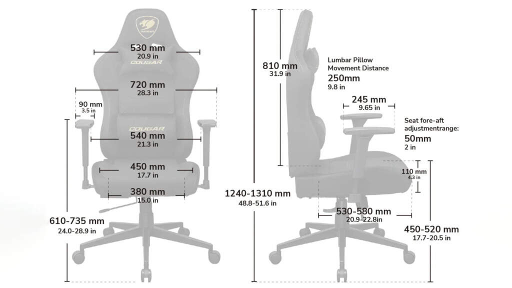 COUGAR PRYME dimensions