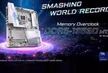 GIGABYTE Z890 AORUS TACHYON ICE record DDR5 13530 MTs