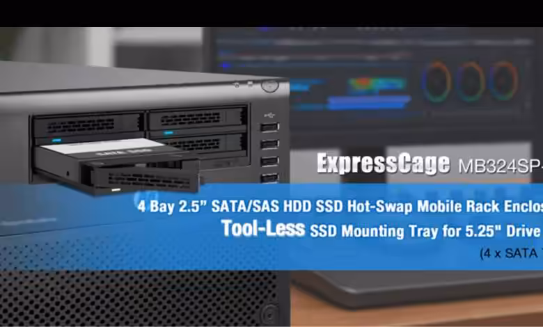 Icy Dock ExpressCage MB324SP 1B hero