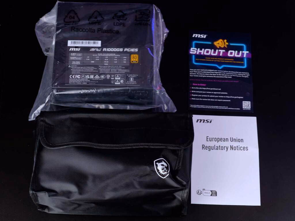 MSI MPG A1000GS bundle de la boite