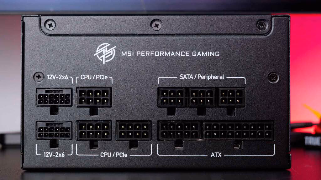 MSI MPG A1000GS panneau connecteurs