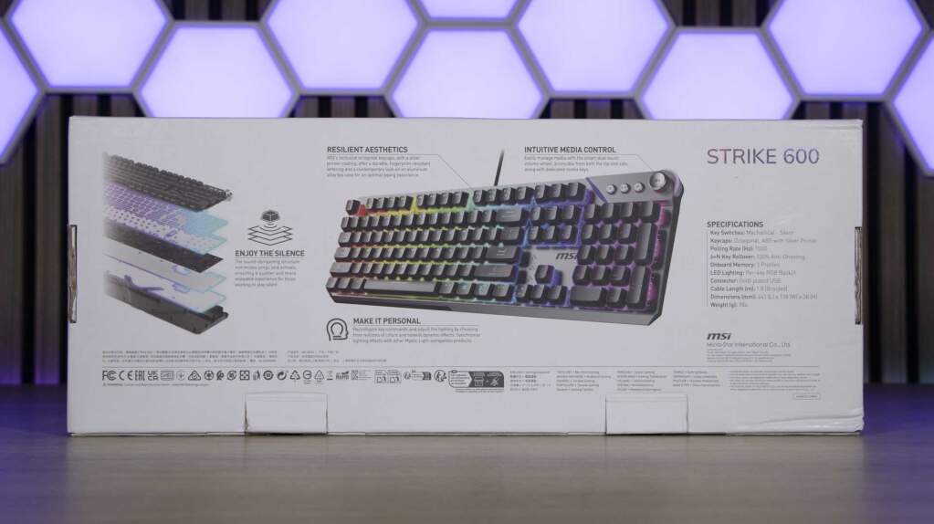 MSI STRIKE 600 emballage face arrière$