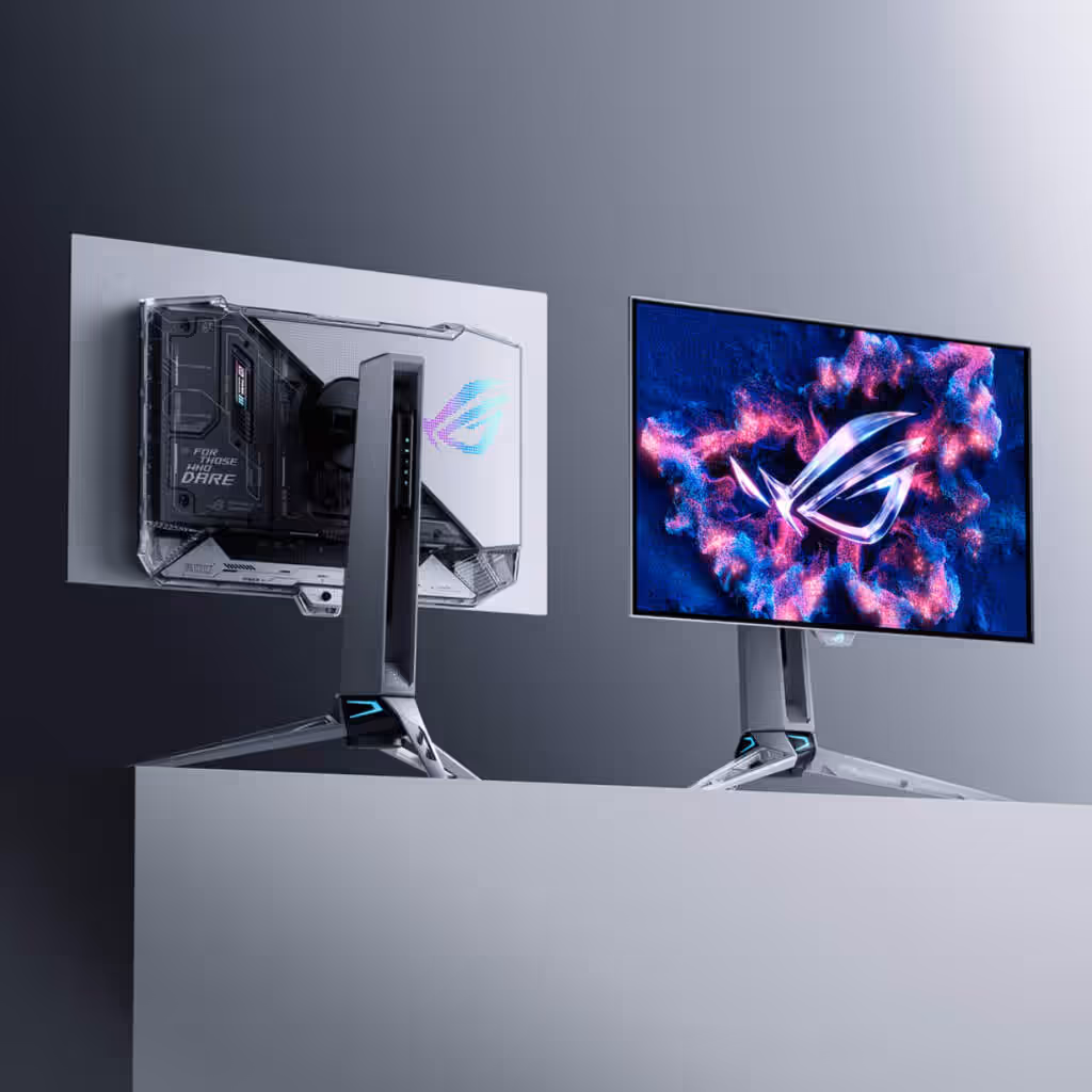 ASUS ROG dévoile ses moniteurs OLED 27" PG27AQWP-W et XG27AQWMG avec technologie Tandem OLED et taux jusqu’à 540 Hz 26 ROG Swift OLED PG27AQWP-W face et dos