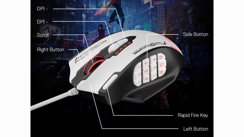 Souris gaming Redragon Impact M908 SE boutons