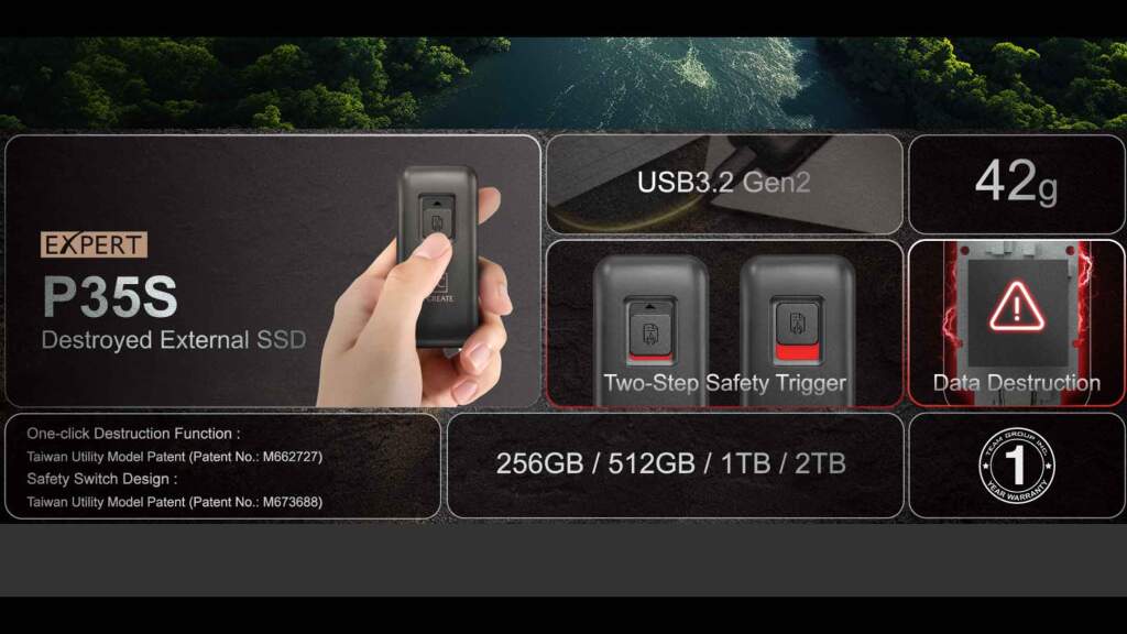 Teamgroup SSD externe P35S caractéristiques