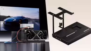 AOOSTAR EG02 : dock eGPU Thunderbolt 5 et OCuLink à 219 dollars, compatibilité au long cours 30 Vue du dock eGPU AOOSTAR EG02 avec connecteurs Thunderbolt 5 et OCuLink, boîtier compact et ventilé, ports visibles