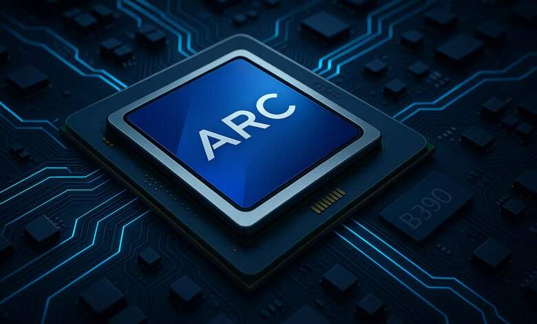 L’image illustre le futur iGPU Arc B390 intégré aux processeurs Intel Panther Lake. Elle est générée par intelligence artificielle