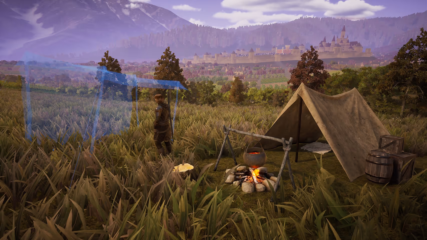 Ars Notoria entre en accès anticipé sur Steam : survie, craft et six écoles de magie 3 Capture du jeu Ars Notoria sur PC montrant interface HUD, effets magiques, textures haute résolution et rendu GPU réaliste